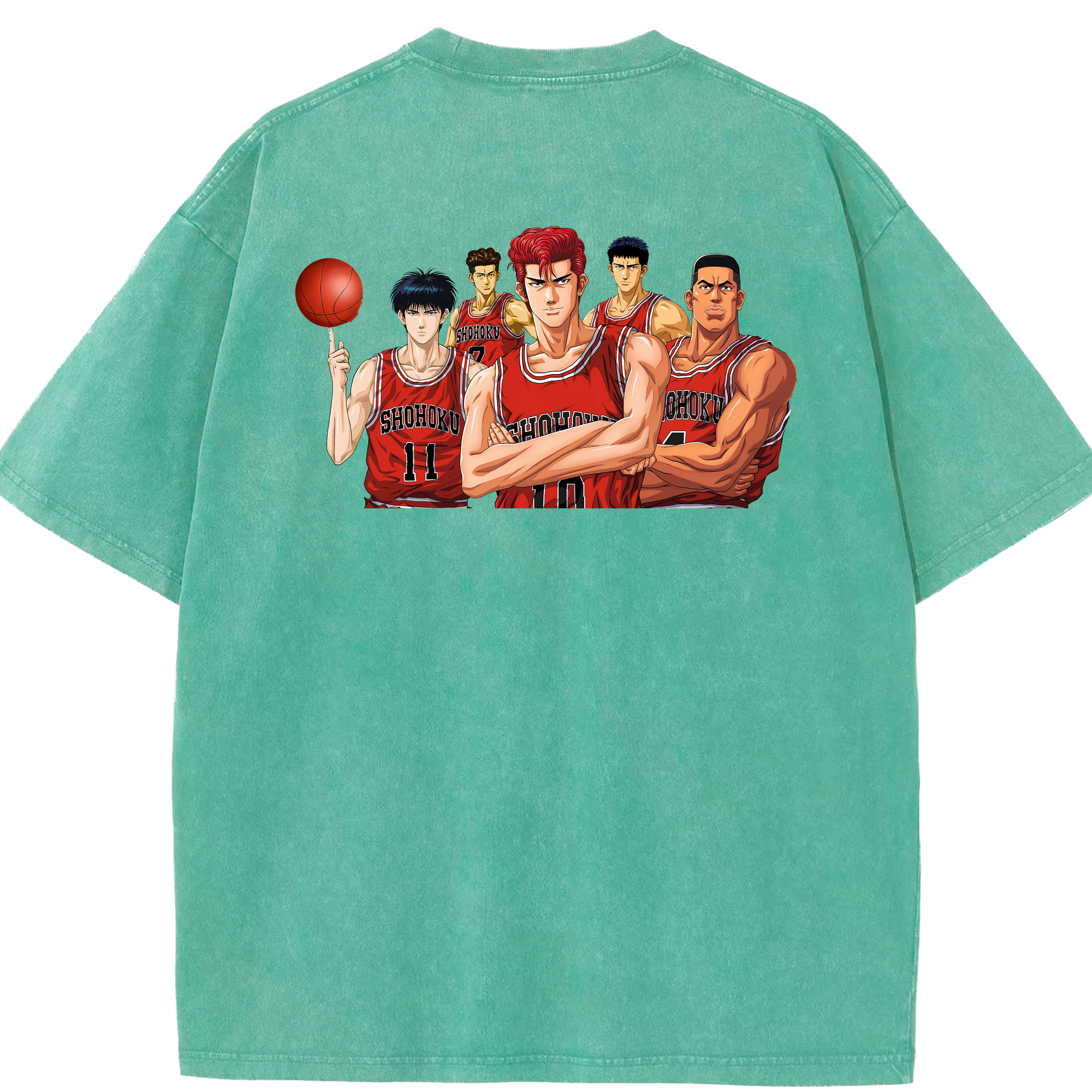 （画像用） SLAM DUNK／スラムダンク 綿100% ヴィンテージ風 半袖Tシャツ（背面プリント）